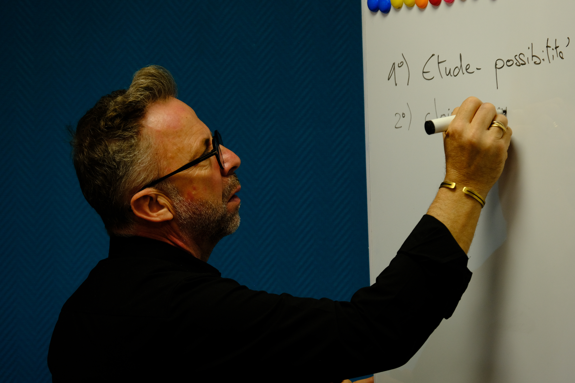Étude de possibilités au tableau